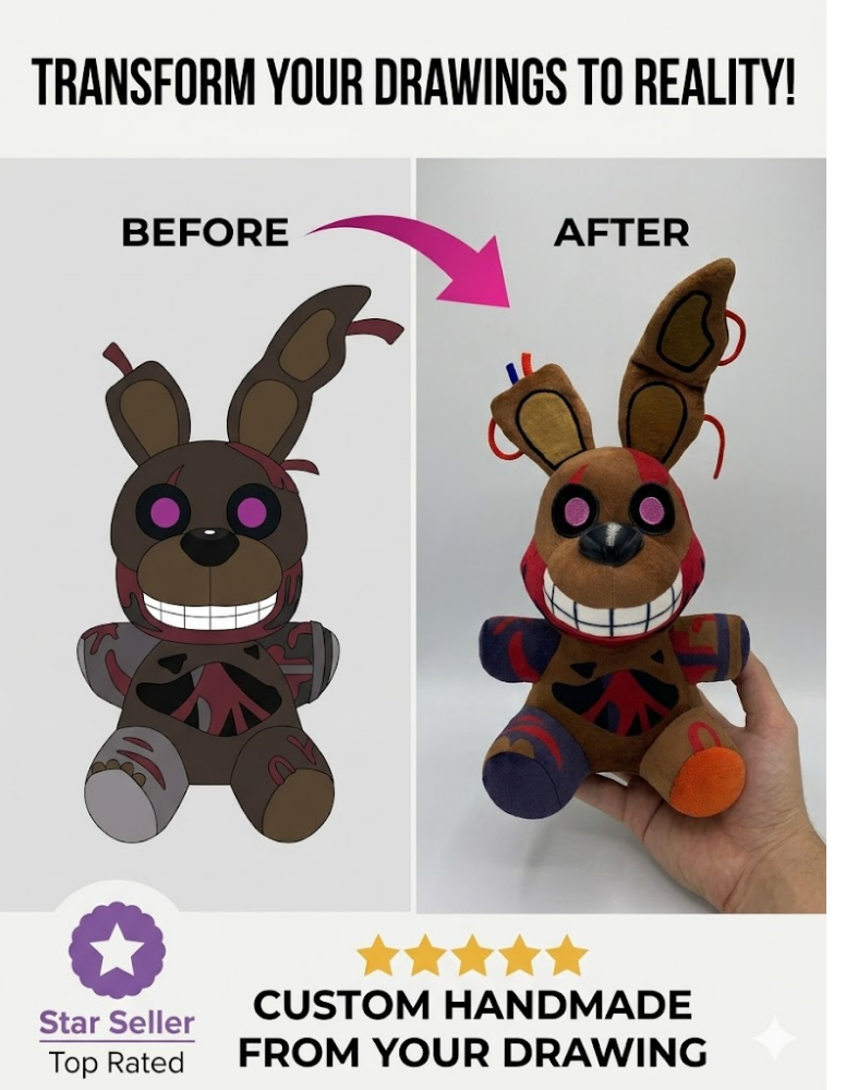 Custom Plush Toy – Handmade Personalized Character from Drawing or Photo
